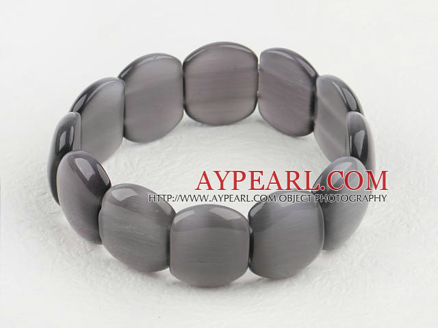 elastic gray color cat's eye bracelet