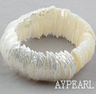 Simple Style White Snails Shell Elastic Bangle Bracelet