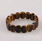 faceted elastic tiger eye 16*20mm bangle bracelet