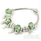 Fashion Style Light Green Colored Glaze Charm Bracelet