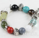 colored multi-stone pearl bracelet