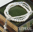 elastic pearl crystal bracelet