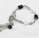 pearl black agate bracelet