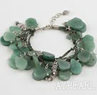 drop shape aventurince bracelet with extendable chain