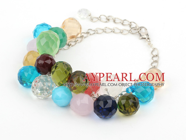 multi color drop shape bracelet with extendable chain