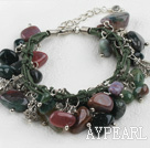 multi strand india agate bracelet with extendable chain