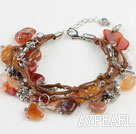 multi strand primary color agate bracelet with extendable chain