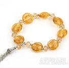 elastic yellow crystal and colored glaze bracelet 