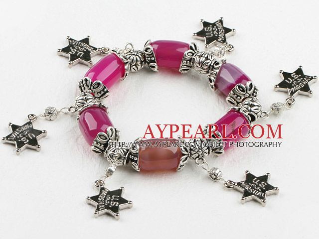 stretchy agate beaceletwith starfish charms