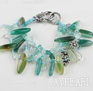 multi strand green agate crystal bracelet