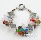 New Design Multi Color Crystal and Rose Quartz Bracelet with Moonlight Clasp