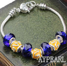 Fashion Style Dark Blue Colored Glaze Charm Bracelet