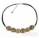 flower and grass stone necklace with extendable chain