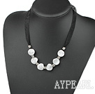 16mm howlite necklace with black ribbon