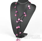 sellable free style hot pink pearl shell necklace