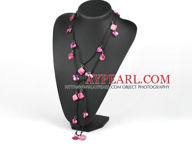 sellable free style hot pink pearl shell necklace