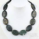 18 inches 25*35mm black stone necklace with moonlight clasp