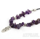 simple and fashion amethyst necklace with extendable chain