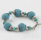 lovely style blue volcanic stone braceet with extendable chain
