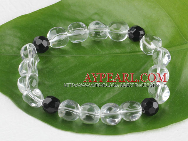 7.5 inches 8-10mm glass beads stretchy bracelet
