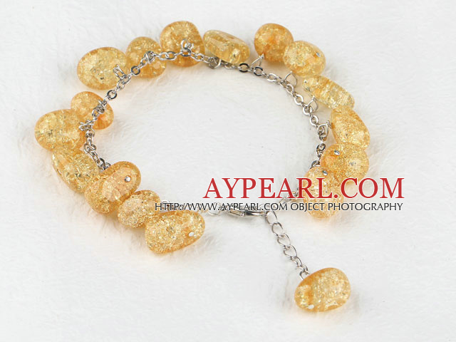 7.5 inches amber color burst pattern crystal bracelet with extendable chain