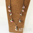 dyed multi color pearl extendable necklace