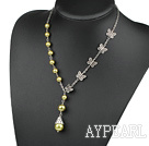 arylic beads necklace and tibet butterfly accessory with lobster clasp