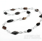 39 inches fashion black agate long style necklace