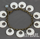 Dodut Shape White Shell GOGO Bracelet with Lobster Clasp