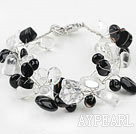 New Design Clear Crystal and Black Agate Bracelet