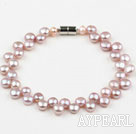 6-7mm Natural Purple Freshwater Mabe Pearl Bridal Bracelet with Magnetic Clasp