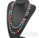 fashion long style 12mm colorful acrylic pearl necklace