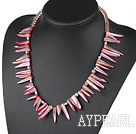 19.5 inches pink crystal and shell necklace
