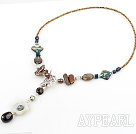 popular pearl  crystal and shell necklace