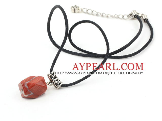 17.5 inches 12*18mm red gem pendant necklace