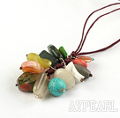 19.5 inches multi color stone necklace