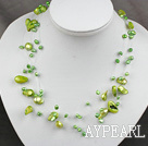 fancy green pearl necklace with toggle clasp