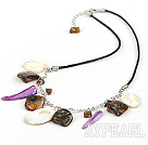 multi color shell necklace with extendable chain