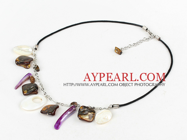 multi color shell necklace with extendable chain