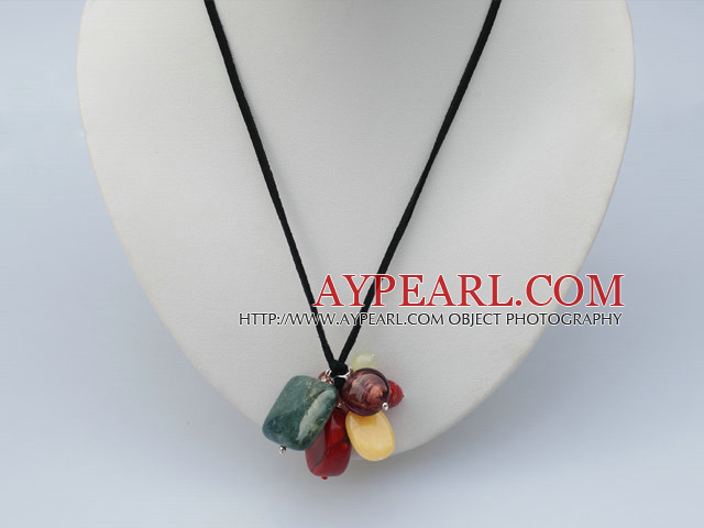 simple and fashion multi color stone crystal necklace