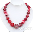 Hot Pink Series Incidence Angle Pink Agate Necklace ( The Stone May Not Be Complete )