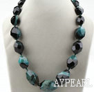 Chunky Style Incidence Angle Crystallized Agate Necklace ( The Stone May Not Be Complete )
