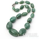 12*18mm Irregular Shape Aventurine Graduated Beaded Necklace