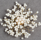 Elegant Women Natural Freshwater Pearl Starry Sky Brooch