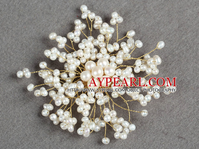 Elegant Women Natural Freshwater Pearl  Starry Sky Brooch