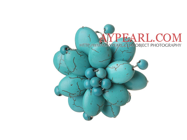 Elegant Style Green Color Assorted Multi Color Turquoise Flower Brooch
