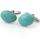 Wholesale Fashion Half Round Blue Turquoise Cuff Link Decorations For Clothes