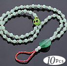 Beautiful 10 Pcs Green Series Round Acrylic And Skull Turquoise And White Crystal Anklet