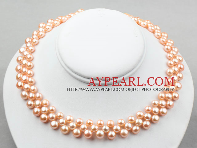 Natural Pink Freshwater Mabe Pearl Bridal Necklace