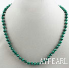 A Grade 6mm Natural Malachite Beaded Necklace